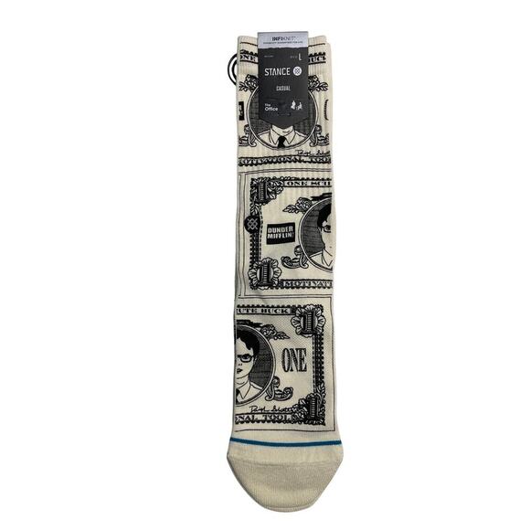 Stance The Office Casual Socks Dwight Schrute Bucks Print Size Large New - Picture 1 of 3